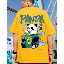 Amor Man Büyük Beden Özel Tasarım Panda Sırt Baskılı %100 Pamuk Sokak Stili Hip Hop Erkek T-Shırt