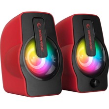 Life Teknoloji Rampage Rms-G7 Falsetto 2.0 6 Watt Rgb Ledli Kırmızı Multimedia Gaming USB Speaker