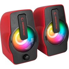 Life Teknoloji Rampage Rms-G7 Falsetto 2.0 6 Watt Rgb Ledli Kırmızı Multimedia Gaming USB Speaker