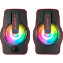 Life Teknoloji Rampage Rms-G7 Falsetto 2.0 6 Watt Rgb Ledli Kırmızı Multimedia Gaming USB Speaker