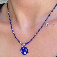 Pier Gümüş Gümüş Lapis Şans Kolye