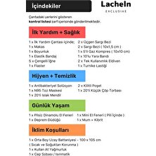 Lacheln Midi Paket Tam Kapsamlı Hazır Deprem Çantası Için Ilk Yardım Seti Afad Akut 3 4 5 Kişilik Çanta Acil Durum Yaşam Kiti