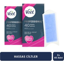 Veet Sir Ağda Bandı Bacak & Vücut Bölgesi Hassas Ciltler 40'lı X 2