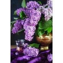 Pix Art Sanat Lila Salkım Çiçeği    Pixart Sanat Elmas Mozaik Tablo Diamond Türkiye  38*55