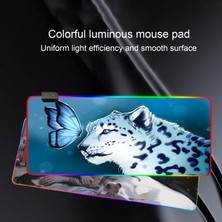 Farfi Oyun Mouse Pad USB Powered Su Geçirmez Tek Side Büyük Boyutlu Kalın Slip Olmayan Kauçuk Rgb Renkli Hafif Masaüstü Klavye Ped Ofis Için (Yurt Dışından)