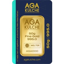 AgaKulche 50 Gram Altın 24 Ayar Külçe Altın