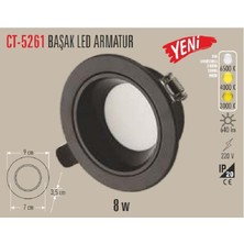 Cata CT-5261 8W Başak LED Armatür (Siyah Kasa) (3 Renk) Cata