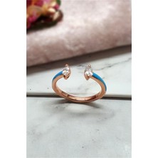 Pier Gümüş Mavi Mineli Gümüş Yüzük