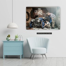 Woody City Retro Klasik Araba Cam Tablo