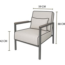 Cabriole Homes Milano Berjer - Tekli Koltuk Sandalye