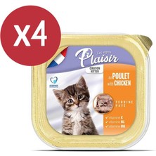 Plaisir Pate Kitten Tavuklu ve Sütlü Yavru Kedi Konservesi 4X100 gr