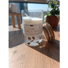 Urania Candle Urania  | Doğal Kahve Kokusu | %100  Doğal Soya Mum | Bambu Kapaklı Cam Kavanoz | Vegan| Bambu