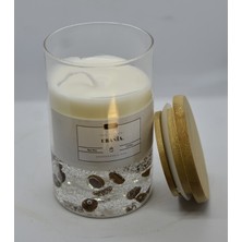 Urania Candle Urania  | Doğal Kahve Kokusu | %100  Doğal Soya Mum | Bambu Kapaklı Cam Kavanoz | Vegan| Bambu