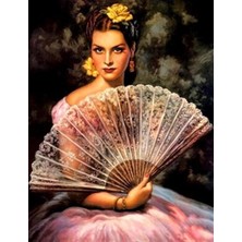 Pix Art Sanat Yelpazeli Kadın Pixart Sanat Elmas Mozaik Tablo Diamond Türkiye 45*58