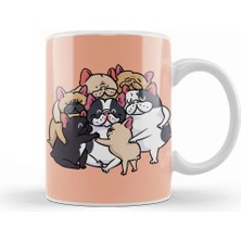 French Bulldogs Group Hug Kupa Bardak Porselen