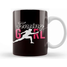 Fencing Fencer Girl Epee Rapier Saber Foil Duel Sports Fight Kupa Bardak Porselen