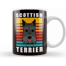 Retro Scottish Terrier Vintage Scottie Dog Breed Owner Puppy Kupa Bardak Porselen