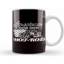 American Vintage Racers Hot Rod Classic Old Speed Vehicle Kupa Bardak Porselen