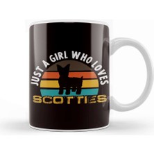 Girl Who Loves Scotties Scottish Terrier Dog Breed Owner Kupa Bardak Porselen