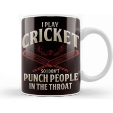 Play Cricket Dont Punch People Cricketer Team Coach Kupa Bardak Porselen