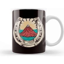 Horseshoe Nature Ocean Mountain Equestrian Sport Horse Rider Kupa Bardak Porselen