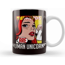 Redheads Human Unicorn Ginger Girl Red Hair Red Orange Head Kupa Bardak Porselen
