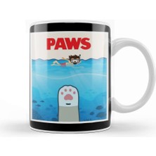 Jaws Parody Paws Jaws Poster Parody Kupa Bardak Porselen