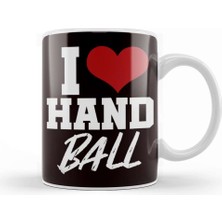 Love Handball Handballer Heart Ball Sports Team Coach Game Kupa Bardak Porselen