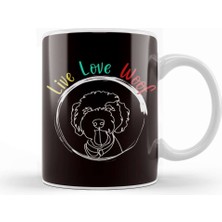 Live Woof Love Dog Owner Puppy Lover Dogs Breed Animal Kupa Bardak Porselen