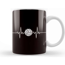 Heartbeat Volleyball Team Ball Sports Coach Beach Volleyball Kupa Bardak Porselen