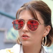 Baba Fiyatlar Beatrix Kırmızı Altın Aynalı Kadın Güneş Gözlüğü