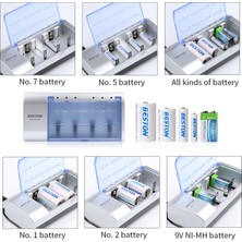 Gizzodo Beston BST-C821BW (AA-AAA-C-D-9V-SC) Unıversal Tüm Boylar Pil Şarj Cihazı