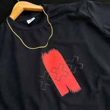 Swoops Outdoors Erkek Oversize Baskılı Pamuklu Bisiklet Yaka Kısa Kollu T-Shirt