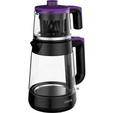 Altus Cam Çay Makinesi Siyah Altus