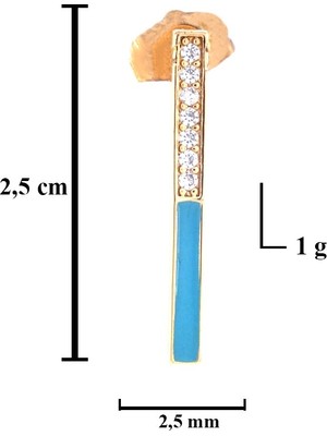 Ferizz Altın Kaplama Turkuaz Taşlı Çelik Küpe UNK-602