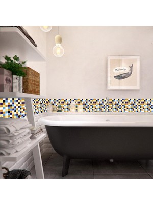 Qearl Slf-Yapısal Mozaik Duvar Papr Stickr Til Mutfak Banyo Su Geçirmez E (Yurt Dışından)