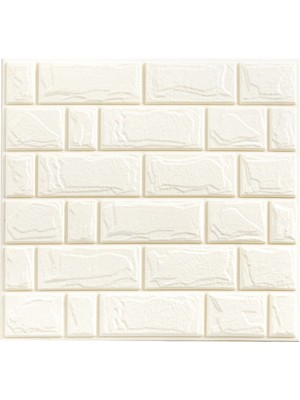 Qearl Kendinden Yapışkan 3D Karo Duvar Çıkartması Dıy Duvar Kağıdı Paneli Duvar 30X30CM Beyaz (Yurt Dışından)