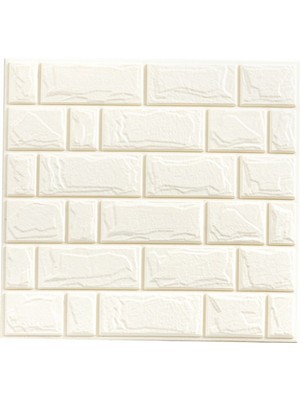Qearl Kendinden Yapışkan 3D Karo Duvar Çıkartması Dıy Duvar Kağıdı Paneli Duvar 30X30CM Beyaz (Yurt Dışından)
