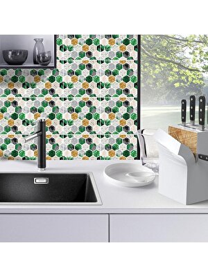 Qearl Mutfak Banyo Dekorasyonu Için 10X Su Geçirmez Duvar Kiremit Çıkartmaları 20 cm F (Yurt Dışından)