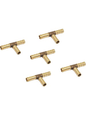 Qearl 5pcs 3 Yol T Şekilli Hortum Barb Kavşak Birliği Pirinç Fişli Yakıt Hava Suyu 8mm (Yurt Dışından)