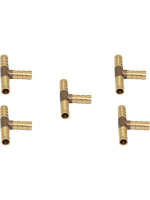 Qearl 5pcs 3 Yol T Şekilli Hortum Barb Kavşak Birliği Pirinç Fişli Yakıt Hava Suyu 8mm (Yurt Dışından)