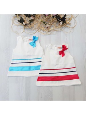 İkoko Kids  Beyaz Kız Bebek Denizci Elbise