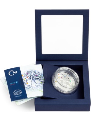 AgaKulche Silver Crystal Coin-Tree Of Life Rainbow 1 Oz (999)