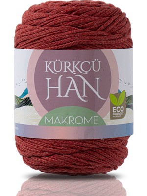 Kürkçü Han Premium Makrome 3mm 200GR Kiremit Renkli Örgü İpi Hafif ve Kaşıntı Yapmayan Malzeme