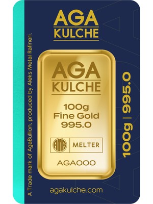 AgaKulche 100 Gram 24 Ayar Külçe Altın