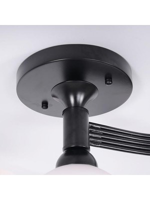 Xinh Amerikan Yemek Odası Lamba 220 V Ferforje LED Yatak Odası Avize Basit Oturma Odası Tavan Lambası Avrupa Tarzı 4 Kafa Çalışma Lambası Çapı Olmadan (Yurt Dışından)