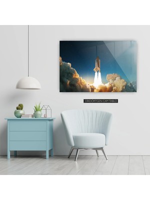 Woody City Uzay Mekiği Cam Tablo