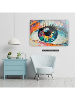 Woody City Soyut Göz Cam Tablo