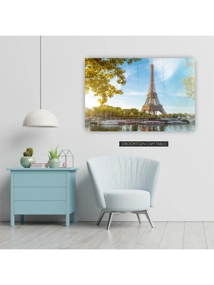 Woody City Eyfel Kulesi Cam Tablo