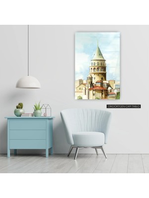 Woody City Istanbul Galata Kulesi Cam Tablo 3
